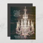 Vintage Holzkronenheirat speichern das Datum Ankündigungspostkarte (Vorne/Hinten)