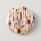 Vintage Holzküche Gabel Spoon Knife Button (Vorderseite)