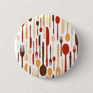 Vintage Holzküche Gabel Spoon Knife Button