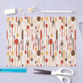 Vintage Holzküche Gabel Spoon Knife Seidenpapier (Handwerk)