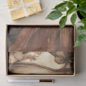 Vintage Holzlandmühle mit Rose Decoupage Seidenpapier (Geschenk)