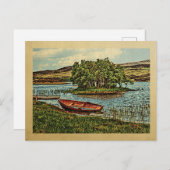 Vintage Holzrowboat Vintage Reise Postkarte (Vorne/Hinten)