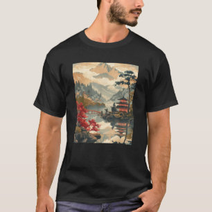 Vintage-Holzschnitt Japanische Grafische Kunst T-Shirt
