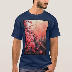 Vintage-Holzschnitt Kirschblüten Japanische Sakura T-Shirt