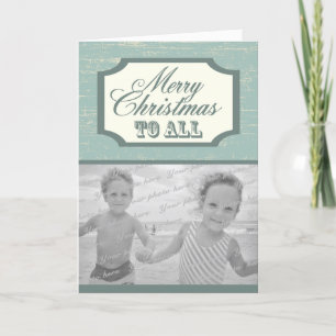 Vintage Holzsignatur Weihnachten mit Foto