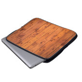 Vintage Holzstruktur Laptopschutzhülle (Vorne Knopf)
