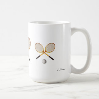 VINTAGE-HOLZTENNISSCHLÄGER-TASSE KAFFEETASSE