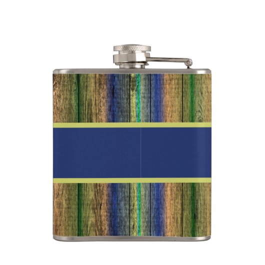 Vintage Holzwand Flachmann (Rückseite)