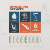 Vintage Home Repair Services Tear-Off Tabs Flyer (Vorne)