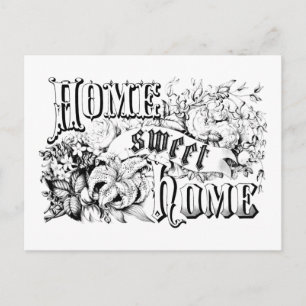 Vintage Home Sweet Home Wohndekoration und Geschen Postkarte