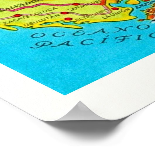 Vintage Honduras-Karte Poster (Ecke)