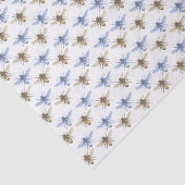 Vintage Honey Bee Blue und Gold Gemustert Seidenpapier (Ausschnitt)