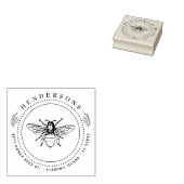 Vintage Honey Bee Botanical Family Rücksendeadress Gummistempel (Stempel)