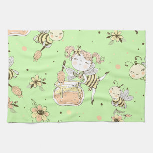 Vintage Honey Bee Decor Geschirrtuch