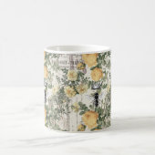 Vintage Honey Bee Ephemera Gelbes Blumenmuster Kaffeetasse (Mittel)