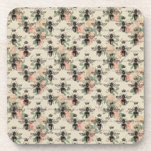 Vintage Honey Bee Getränkeuntersetzer (Vorderseite)