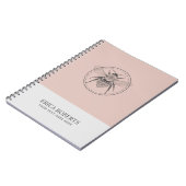 Vintage Honey Bee illustration Blush Pink Notizblock (Linke Seite)