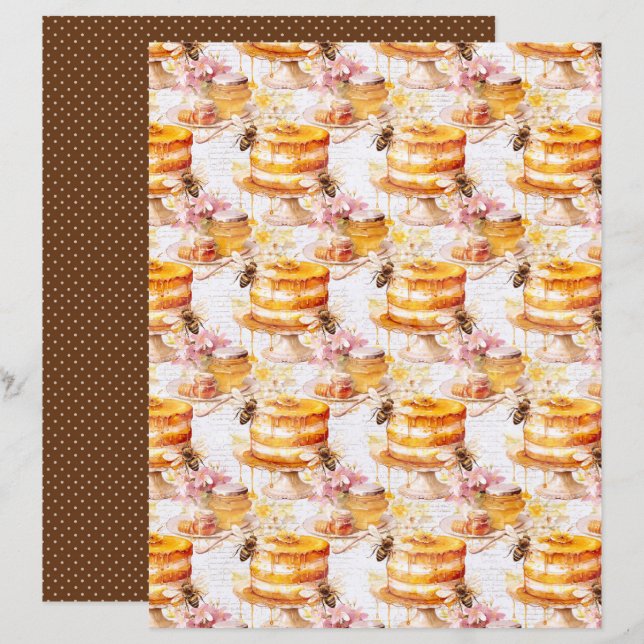 Vintage Honey Bee Journal Paper Sheet (Vorne/Hinten)