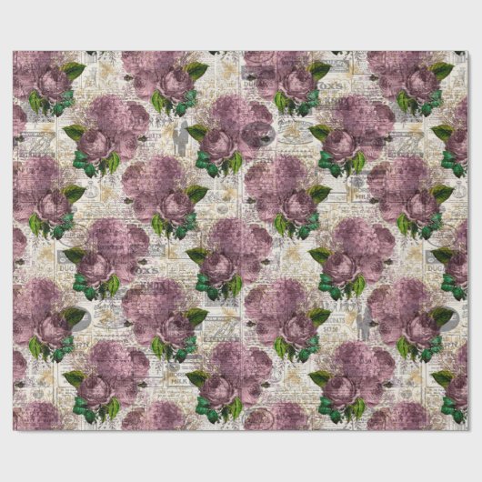 Vintage Honey Bee Pattern Geschenkpapier (Flach)