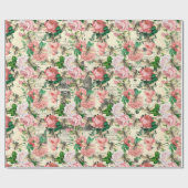 Vintage Honey Bee Pattern  Geschenkpapier (Flach)