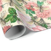 Vintage Honey Bee Pattern  Geschenkpapier (Rolleneckpunkt)