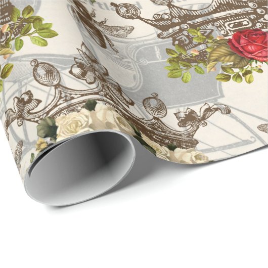 Vintage Honey Bee Pattern  Geschenkpapier (Rolleneckpunkt)