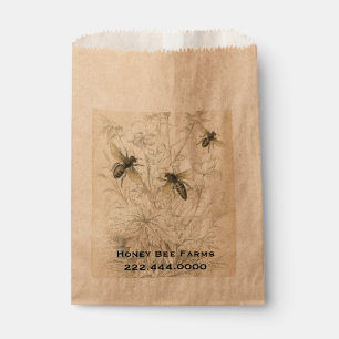Vintage Honey Bees Business Food Bag Geschenktütchen