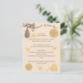 Vintage Honey Bumblebee Geburtsankündigung Postkarte (Stehend Vorderseite)