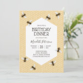 Vintage Honeybee Geburtstagsfest Einladung (Stehend Vorderseite)