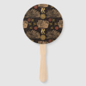 Vintage Honeycomb Bee Black Baby Dusche Fächer (Rückseite)