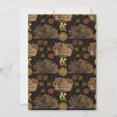 Vintage Honeycomb Bee Black Birth Ankündigung (Rückseite)