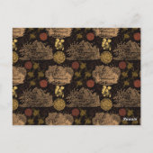 Vintage Honeycomb Bee Black Birth Ankündigung Postkarte (Rückseite)