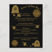 Vintage Honeycomb Bee Black Birth Ankündigung Postkarte (Vorderseite)