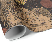 Vintage Honeycomb Bee Black Geschenkpapier (Rolleneckpunkt)