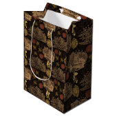 Vintage Honeycomb Bee Black Mittlere Geschenktüte (Vorderseite Schrägansicht)