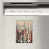 Vintage Hong Kong Wolkenkratzer Reise Magnet (In Situ (Geschirrspüler))