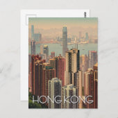 Vintage Hong Kong Wolkenkratzer Reise Postkarte (Vorne/Hinten)