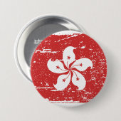 Vintage-Hongkong-Flagge Button (Vorne & Hinten)