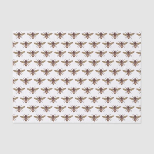 Vintage Honigbiene Gemusterte Geschenkartikel Seidenpapier (Vorderseite)