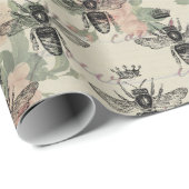 Vintage Honigbiene Geschenkpapier (Rolleneckpunkt)