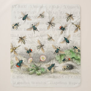 Vintage Honigbiene Königin Biene Entomologie Botan Sherpadecke