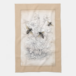 Vintage-Honigbiene-Kunststoffdruck Handtuch