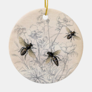 Vintage-Honigbiene-Kunststoffdruck Keramik Ornament