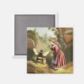 Vintage Honigbiene mit Girl Magnet (Vorderseite/Rückseite)