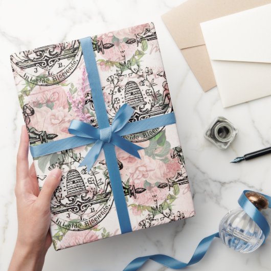 Vintage Honigbiene-Muster Geschenkpapier (Schenken)