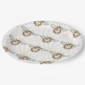 Vintage Honigbiene Pappteller (Schrägansicht)