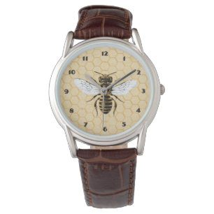 Vintage Honigbiene und Bienenwabe Armbanduhr