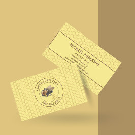 Vintage Honigbiene und Honeycomb | Beefarm / Imker Visitenkarte