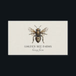 Vintage Honigbiene Visitenkarte<br><div class="desc">Diese elegante rustikale,  goldene Bienenlogo-Visitenkarte für Honigbienen bietet eine goldverzierte Bienenabbildungen auf cremefarbenem Hintergrund. Ein schlichter minimaler hübscher Stil für ein Imbiss.</div>