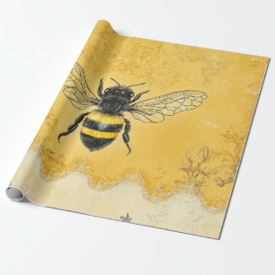 Vintage Honigbiene Wildblumengarten (2) Geschenkpapier